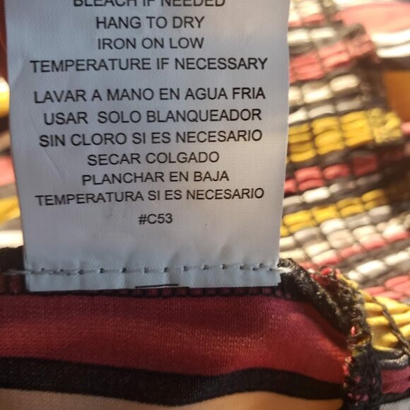 Women's Multi Color, Stripe, Off Shoulder, Ruffled Sleeves & waist tie Blouse M - Picture 8 of 8